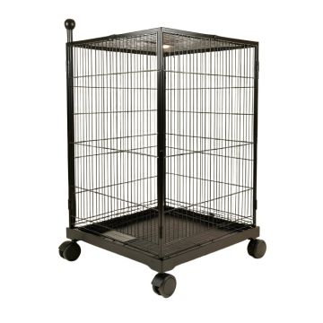 Zora 30.4 '' Steel Flat Top Floor Bird Cage With Wheels