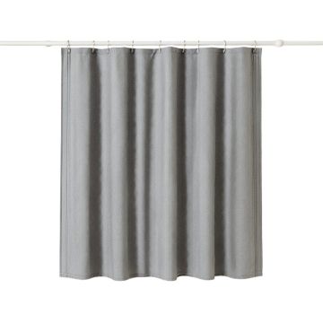Pine Canyon Shower Curtain Hanging Flat From A Plain Rod - Gray