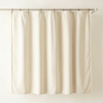 Flint Bend Shower Curtain Hanging Flat From A Plain Rod - Ivory (synthetic illustration; no displayed measurements)