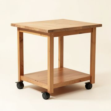 Kuhnhenn Kitchen Cart With Solid Wood Top (synthetic illustration; no displayed measurements)