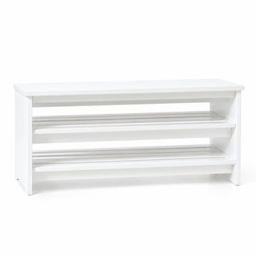 Summit Bend Shoe Storage Bench - White