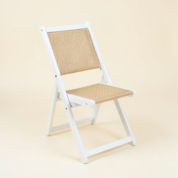Meadow Arc Folding Outdoor Chair - White (synthetic illustration; no displayed measurements)