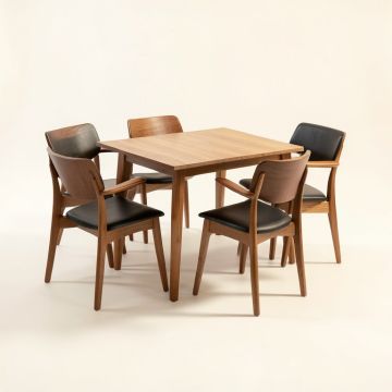 Watkin Mid-Century Modern 5 Piece Breakfast Dining Set (synthetic illustration; no displayed measurements)