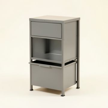 Spruce Bridge Freestanding Pull-Out Hamper Cabinet - Gray (synthetic illustration; no displayed measurements)