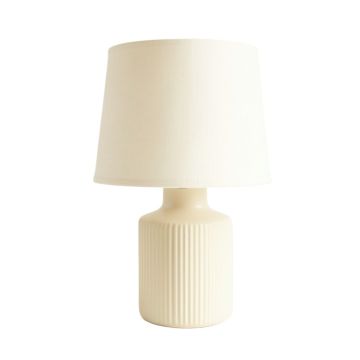 Flint Brook Table Lamp With A Plain Fabric Shade - Ivory