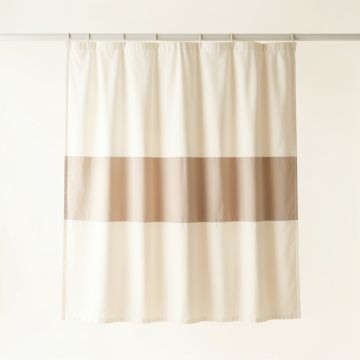 Cedar Bluff Shower Curtain Hanging Flat From A Plain Rod - Cream (synthetic illustration; no displayed measurements)