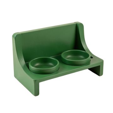 Bay Branch Pet Feeding Stand With Two Plain Empty Bowls - Green
