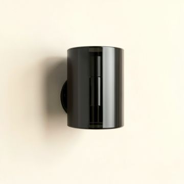 Stone Arc Wall Sconce Mounted On A Plain Wall - Black (synthetic illustration; no displayed measurements)
