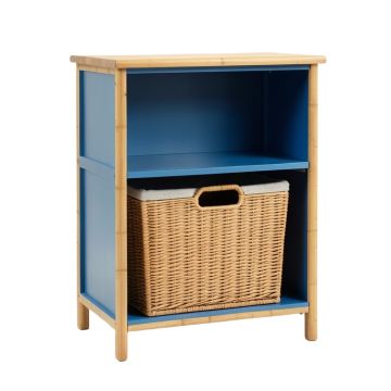 Linden Crossing Freestanding Pull-Out Hamper Cabinet - Blue