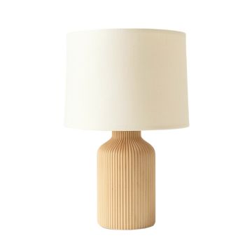 Dune Bluff Table Lamp With A Plain Fabric Shade - Ivory