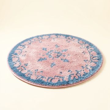 Round Allayna Shag Pink/Blue Area Rug (synthetic illustration; no displayed measurements)