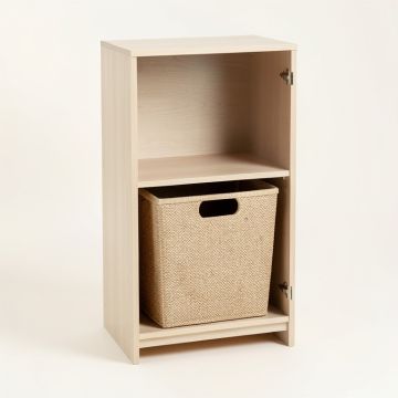 Sage Crossing Freestanding Pull-Out Hamper Cabinet - Beige (synthetic illustration; no displayed measurements)