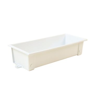 Birch Bluff Empty Railing Planter With Integral Brackets - White