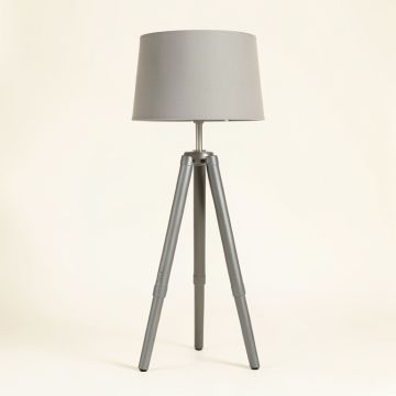 Slate Arc Floor Lamp With A Plain Fabric Shade - Gray (synthetic illustration; no displayed measurements)