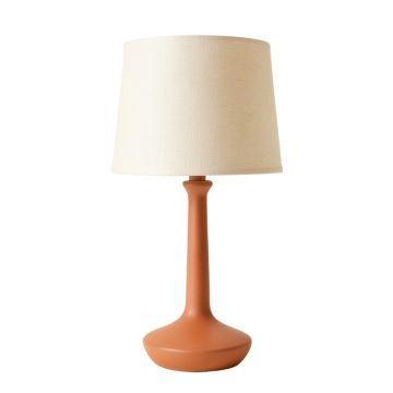 River Bend Table Lamp With A Plain Fabric Shade - Terracotta