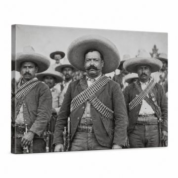 Pancho Villa And Staff Photographic Print On Wrapped Canvas