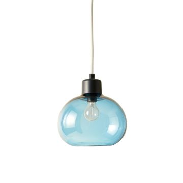 Hill Bend Pendant Light Suspended From One Plain Cable - Blue