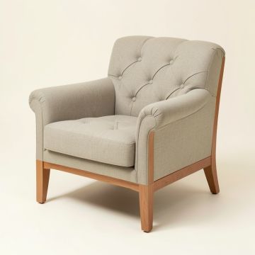 Jayde 30 '' Wide Tufted Linen Armchair (synthetic illustration; no displayed measurements)