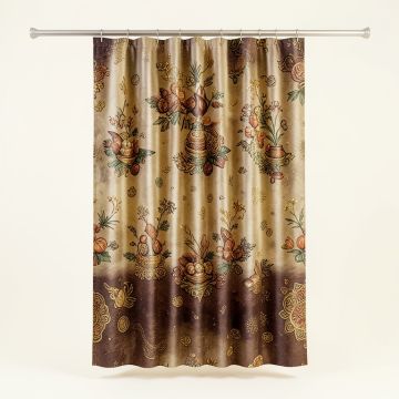 Asian Zen Massage Stone Triplets With Herbal Oil And Scent Candles Shower Curtain Set (synthetic illustration; no displayed measurements)