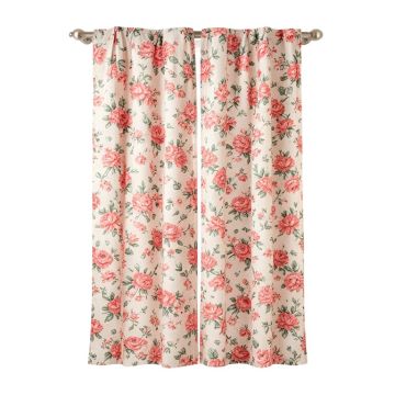 Mysliwiec Floral Twist Synthetic Solid Semi-Sheer Tab Top Single Curtain Panel