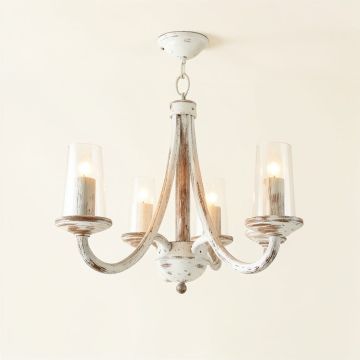 Ocampo Candle Style Drum Chandelier With Wood Accents (synthetic illustration; no displayed measurements)