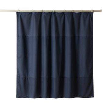 Bay Arc Shower Curtain Hanging Flat From A Plain Rod