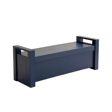 River Bridge Narrow Outdoor Storage Bench - Navy