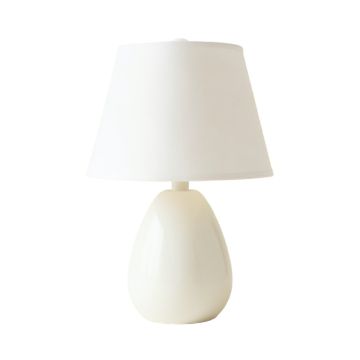 Hazel Crossing Table Lamp With A Plain Fabric Shade - White