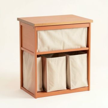 Slate Bluff Laundry Sorting Station With Plain Removable Bags - Terracotta (synthetic illustration; no displayed measurements)