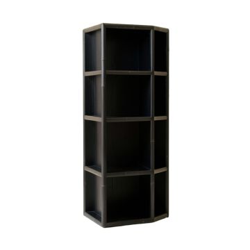 Birch Bend Narrow Cubby Tower - Black