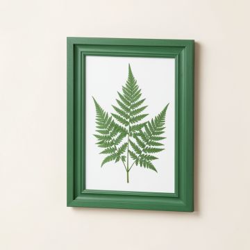 Wood Framed Wall Decor With Fern Fronds - 6 Piece Picture Frame Print Set On Wood (synthetic illustration; no displayed measurements)