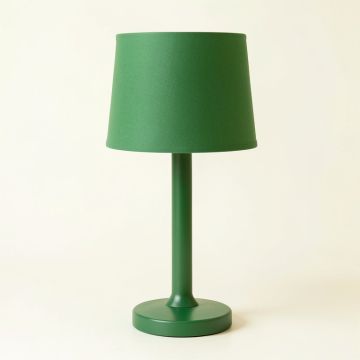 Laurel Crest Table Lamp With A Plain Fabric Shade - Green (synthetic illustration; no displayed measurements)