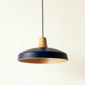 Moss Branch Pendant Light Suspended From One Plain Cable - Navy (synthetic illustration; no displayed measurements)