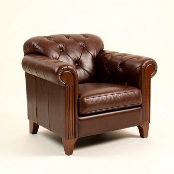 Delmas 45 '' Wide Tufted Top Grain Leather Armchair (synthetic illustration; no displayed measurements)