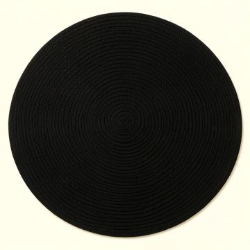 Aspen Bluff Round Area Rug - Black (synthetic illustration; no displayed measurements)