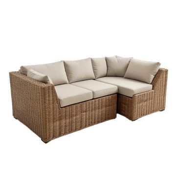 Tahoe Outdoor Wicker Patio Sectional With Cushions