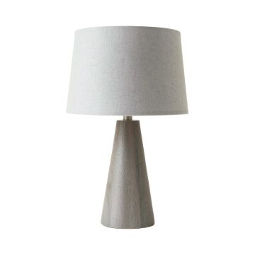 Linden Arc Table Lamp With A Plain Fabric Shade - Gray