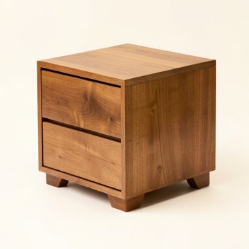 Unal Solid Wood 2 - Drawer End Table (synthetic illustration; no displayed measurements)