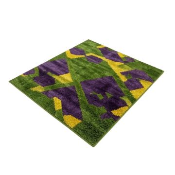 Trapezoids Green/Plum/Yellow Area Rug