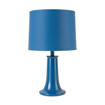 Olive Canyon Table Lamp With A Plain Fabric Shade - Blue