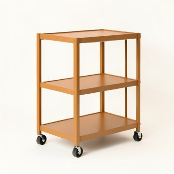 Cliff Crossing Empty Rolling Workshop Cart - Terracotta (synthetic illustration; no displayed measurements)