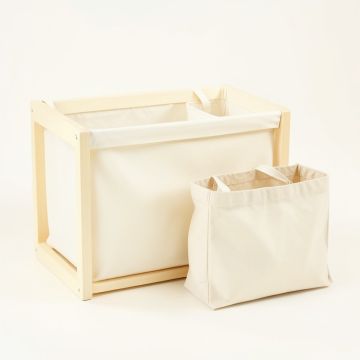 Brook Bluff Laundry Sorting Station With Plain Removable Bags - Cream (synthetic illustration; no displayed measurements)