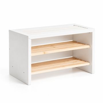 Reed Bluff Shoe Storage Bench - White