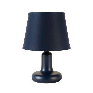 Cove Branch Table Lamp With A Plain Fabric Shade - Navy