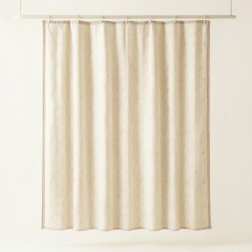Cove Crest Shower Curtain Hanging Flat From A Plain Rod - Cream (synthetic illustration; no displayed measurements)