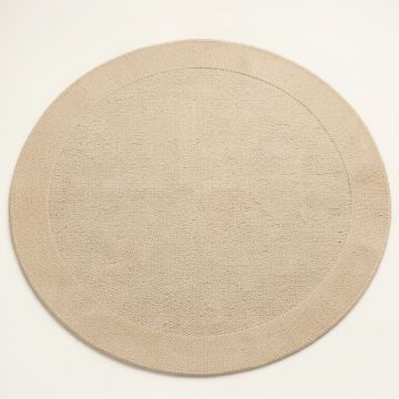 Fern Branch Round Area Rug - Beige (synthetic illustration; no displayed measurements)
