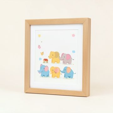 Elihu Baby Elephants Framed Art (synthetic illustration; no displayed measurements)