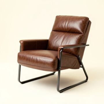 Hadler 30 '' Wide Top Grain Leather Lounge Chair (synthetic illustration; no displayed measurements)