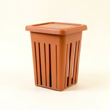 Fern Crest Closed Garden Compost Bin - Terracotta (synthetic illustration; no displayed measurements)