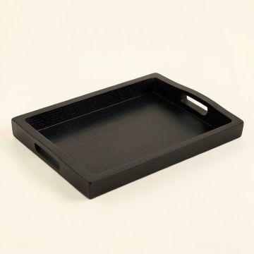 Oak Branch Serving Tray - Black (synthetic illustration; no displayed measurements)
